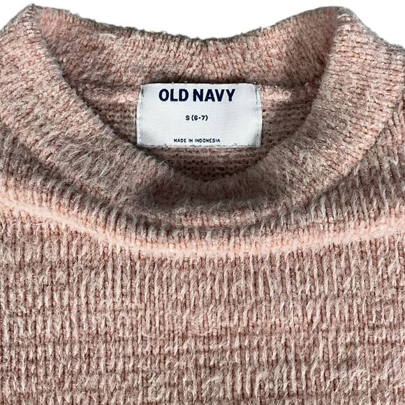 Old Navy Girls Soft Blush Pink Chenille Knit Sweater Long Sleeve Size Small 6-7 - Picture 3 of 8